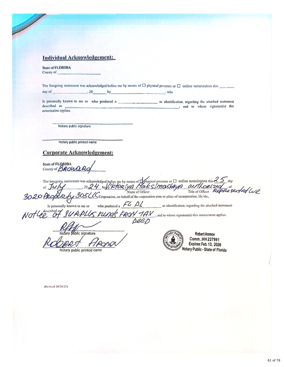July 25, 2024 · Corporate acknowledgment